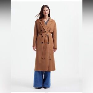 Madewell Double-Faced Brushed Camel Long Trench Coat - Small - NWT